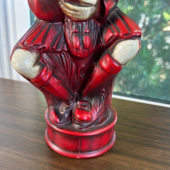 Vintage Scottish Bagpiper Figurine – Red Chalkware Musician Statue 12” Tall - Picture 5 of 16